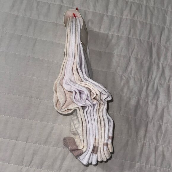 Lucky Brand Ladies 5 pk White Cream Tan Shortie Crew Socks - Picture 5 of 13